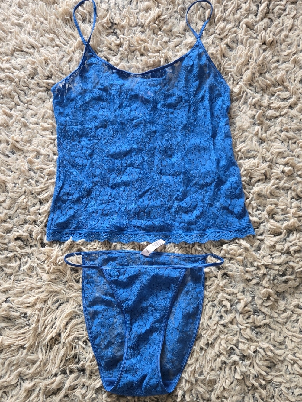 Victoria's Secret Women's Blue Lacy Lingerie